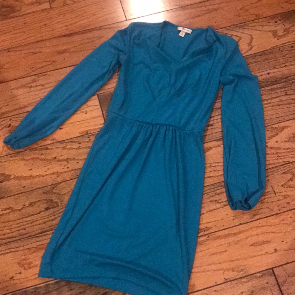 Teal Long Sleeve Dress